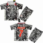 Angleterre Enfant Ensemble 2026 Gris - Angleterre Enfant Pas Cher | maillotdefootpersonnalise