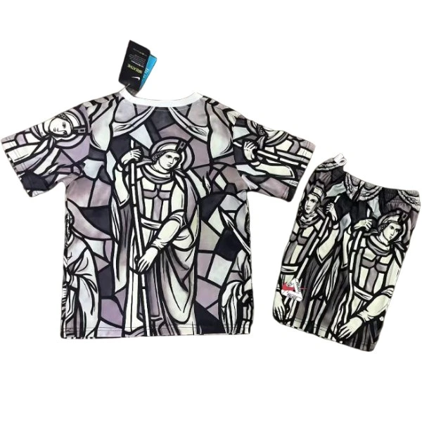 Angleterre Enfant Ensemble 2026 Gris - Angleterre Enfant Pas Cher | maillotdefootpersonnalise