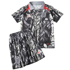 Angleterre Enfant Ensemble 2026 Gris - Angleterre Enfant Pas Cher | maillotdefootpersonnalise
