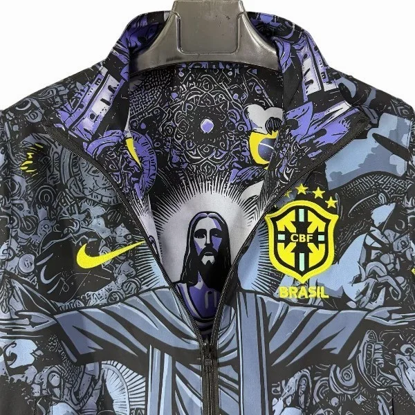 Brésil Survêtements Coupe-vent 2026 Gris - Brésil Survêtements Pas Cher | maillotdefootpersonnalise