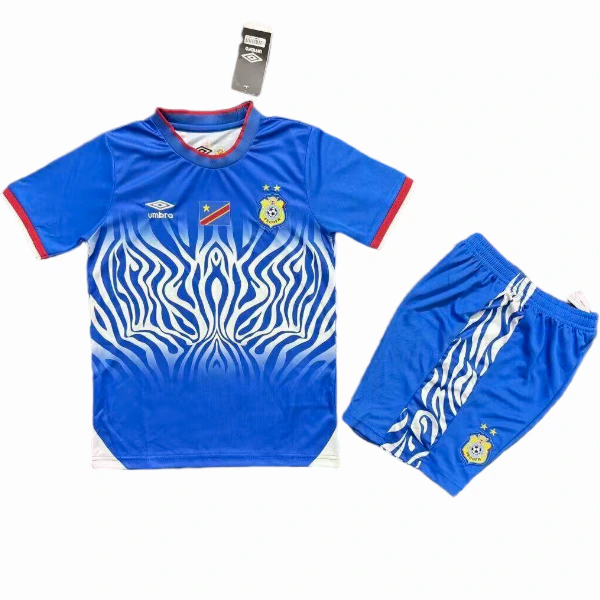 Congo Enfant Ensemble 2026 Bleu - Congo Enfant Pas Cher | maillotdefootpersonnalise