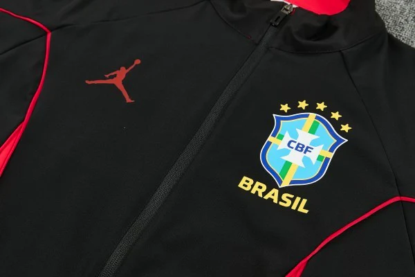 Brésil Survêtements Coupe-vent 2026 Noir - Brésil Survêtements Pas Cher | maillotdefootpersonnalise