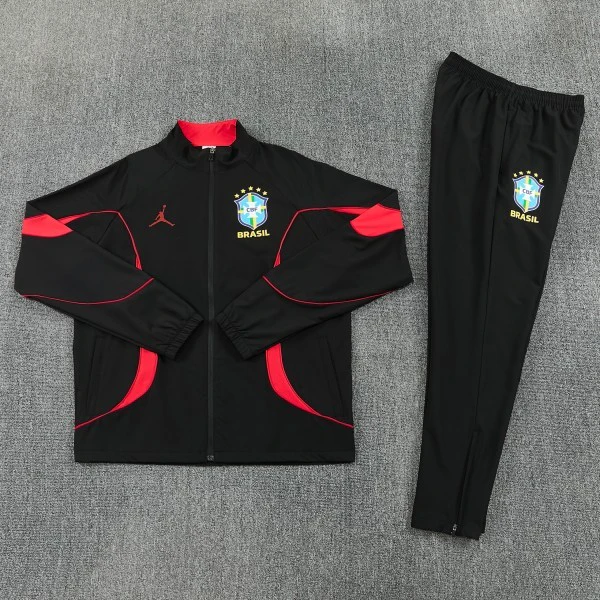 Brésil Survêtements Coupe-vent 2026 Noir - Brésil Survêtements Pas Cher | maillotdefootpersonnalise