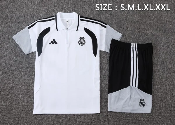 Real Madrid Ensemble 2026 2027 Gris - Survêtements Real Madrid | maillotdefootpersonnalise