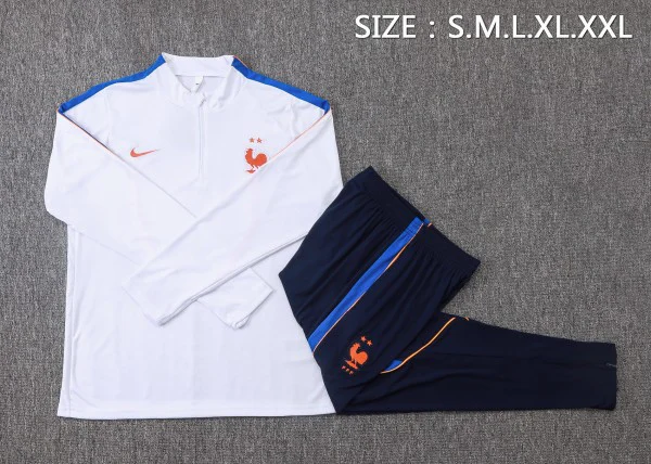 France Survêtements Survêtement 2026 Blanc - Survêtement France Survêtements | maillotdefootpersonnalise