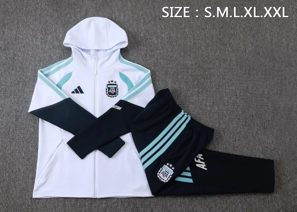 Argentine Survêtements Ensemble 2026 Blanc - Argentine Survêtements Pas Cher | maillotdefootpersonnalise
