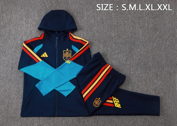 Espagne Survêtements Ensemble 2026 Bleu - Espagne Survêtements Pas Cher | maillotdefootpersonnalise