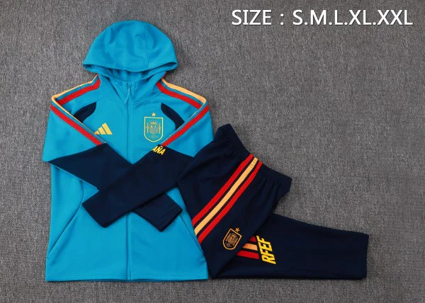 Espagne Survêtements Ensemble 2026 Bleu - Espagne Survêtements Pas Cher | maillotdefootpersonnalise