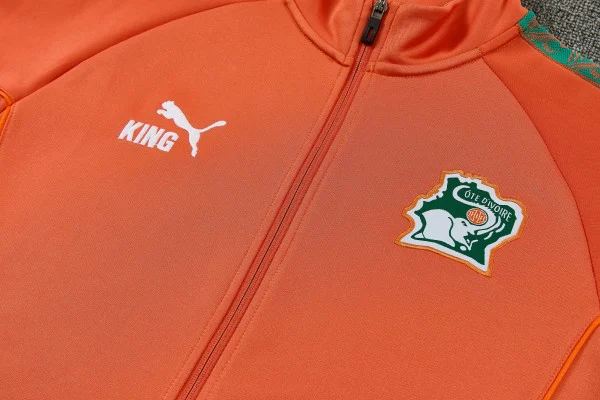 Côte D'ivoire Survêtements Ensemble 2026 Orange - Côte D'ivoire Survêtements Pas Cher | maillotdefootpersonnalise