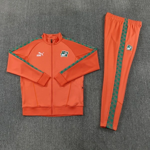 Côte D'ivoire Survêtements Ensemble 2026 Orange - Côte D'ivoire Survêtements Pas Cher | maillotdefootpersonnalise
