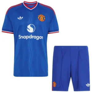 Manchester United Enfant Ensemble 2026 2027 Bleu - Manchester United Enfant Pas Cher | maillotdefootpersonnalise