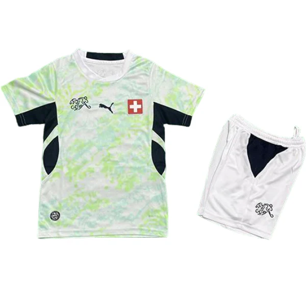 Suisse Enfant Ensemble 2026 Vert - Suisse Enfant Pas Cher | maillotdefootpersonnalise