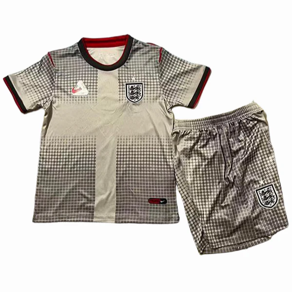 Angleterre Enfant Ensemble 2026 Gris - Angleterre Enfant Pas Cher | maillotdefootpersonnalise